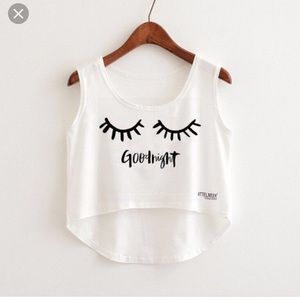 Goodnight eyelash white crop top- never worn!